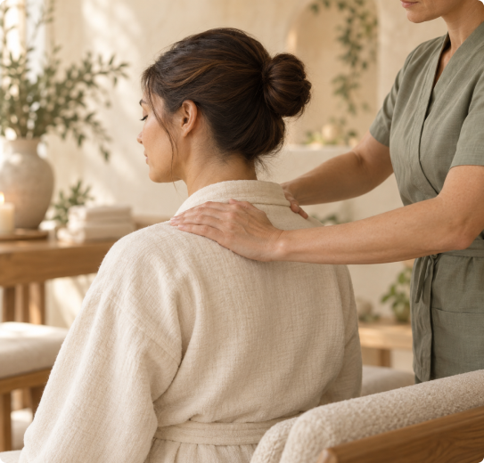 Therapeutic targeted massage treatment for neck, shoulder, and upper back tension relief